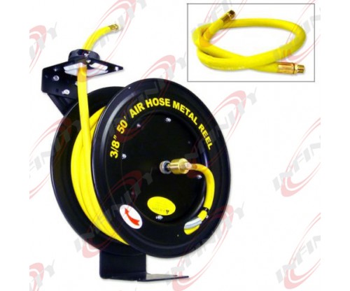 50 FEET 50FT 3/8" RETRACTABLE REEL W/ RUBBER AIR HOSE